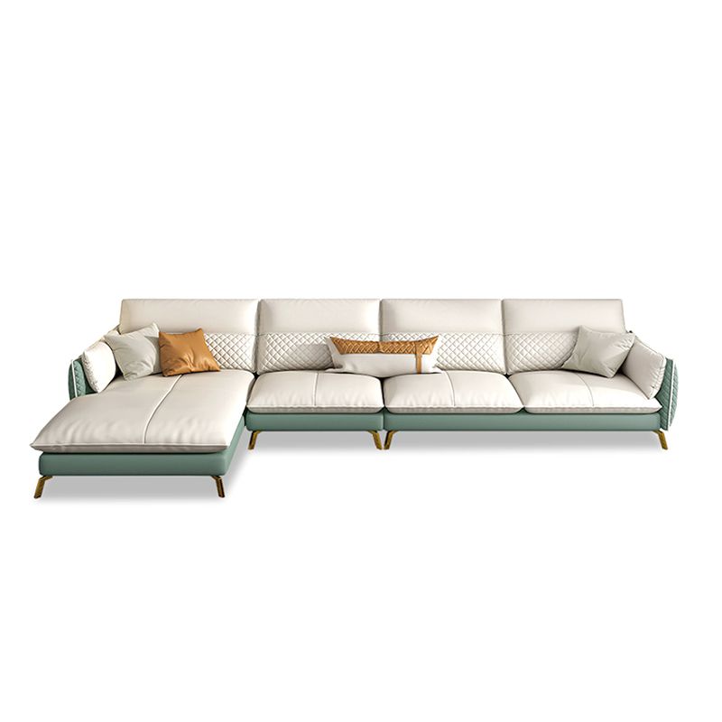 Divano sezionale in pelle autentica 35.43 "divano alto con cuscino