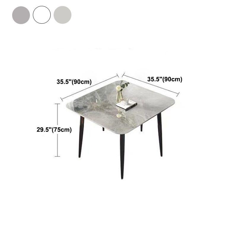 Sintered Stone Dining Table Modern Kitchen Furniture with 4 Metal Legs