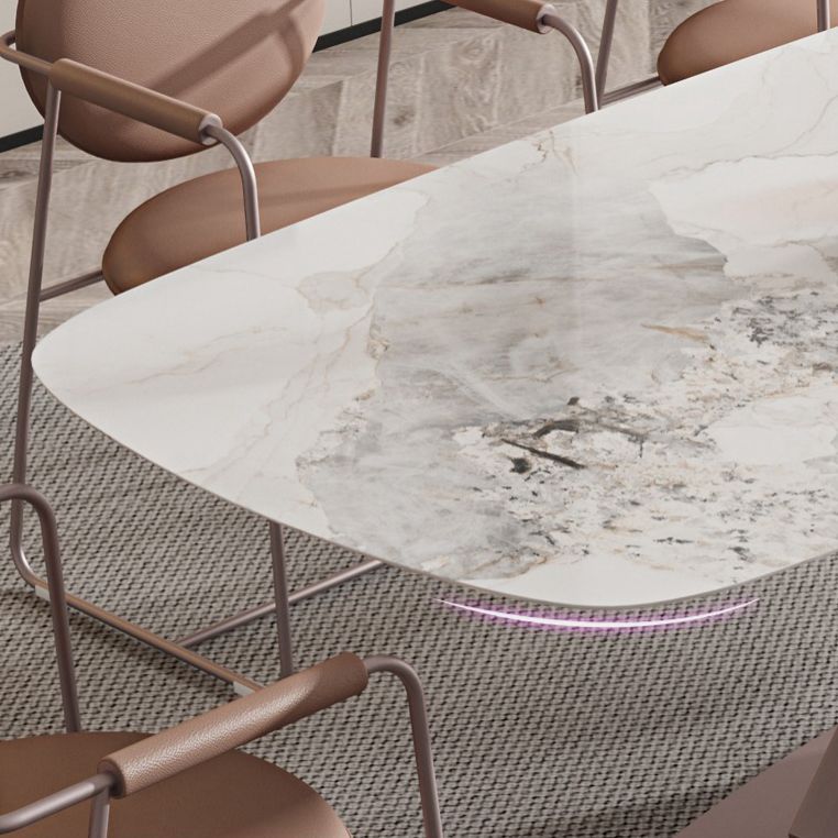 Contemporary 1/4/5/7 Pieces Dining Set Rectangle Dining Table Set with Pedestal Base Clearhalo 'Dining Room Sets' 'Dining Tables & Seating' 'dining_room_set' 'furn' 'furn_dining_room_set' 'Furniture' 'furniture_dining_room_set' 'Kitchen & Dining Furniture' 1200x1200_03d6964c-893f-497d-bed6-57d565ffecec