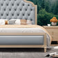 Modern Storage Bed Button-tufted Bed Frame with Headboard for Bedroom