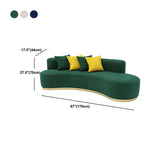 Velvet Contemporary Curved Sofa Standard Armless Sofa for Living Room