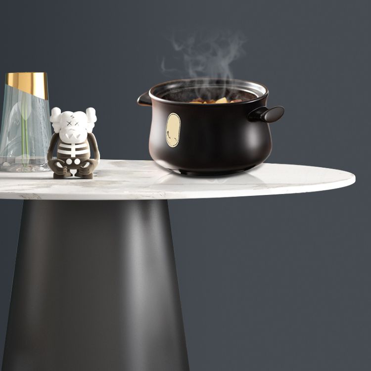 Set da tavolo da pranzo rotondo in pietra bianca 1/2/4/5 pezzi moderni set di dinette