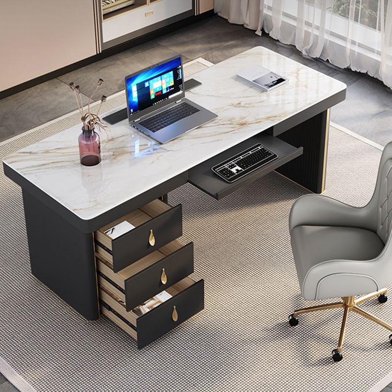Modern Style Office Desk Rectangular Shape Task Desk with 2-Legs in Grey Clearhalo 'furn' 'furn_office_desk' 'Furniture' 'Office Desks' 'Office Furniture' 'office_desk' 1200x1200_03dab284-9f65-4753-a5de-9d8b0c23a041