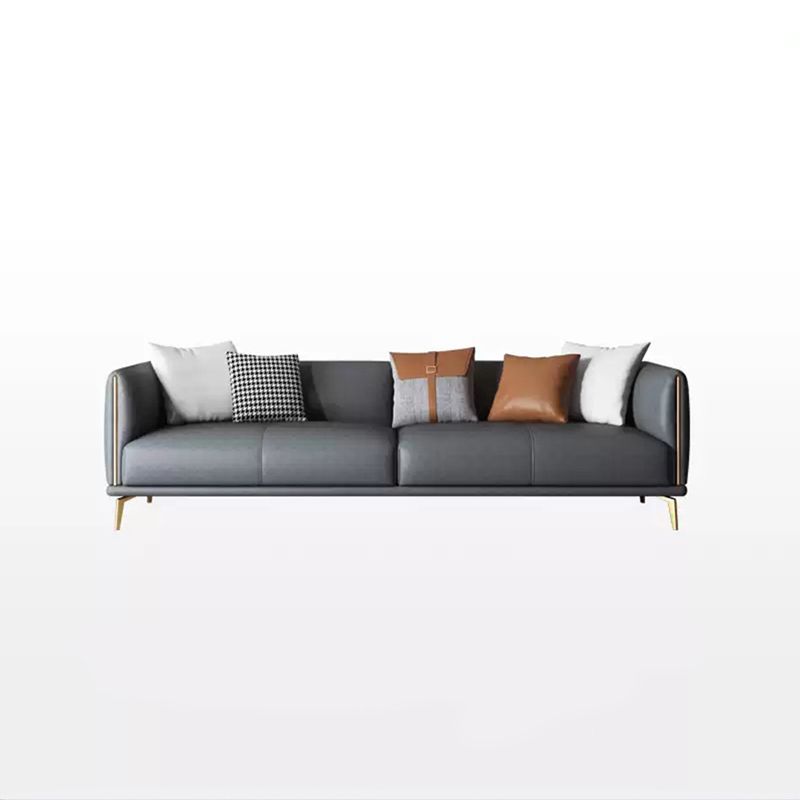 Contemporary Dark Gray Standard Sofa Faux Leather Sqaure Arm Couch Clearhalo 'furn' 'furn_sofas' 'Furniture' 'furniture_sofas' 'Living Room Furniture' 'Sofa' 'sofas' 1200x1200_03ddb9fb-ee8e-4c0b-baf2-5807cfc7098a