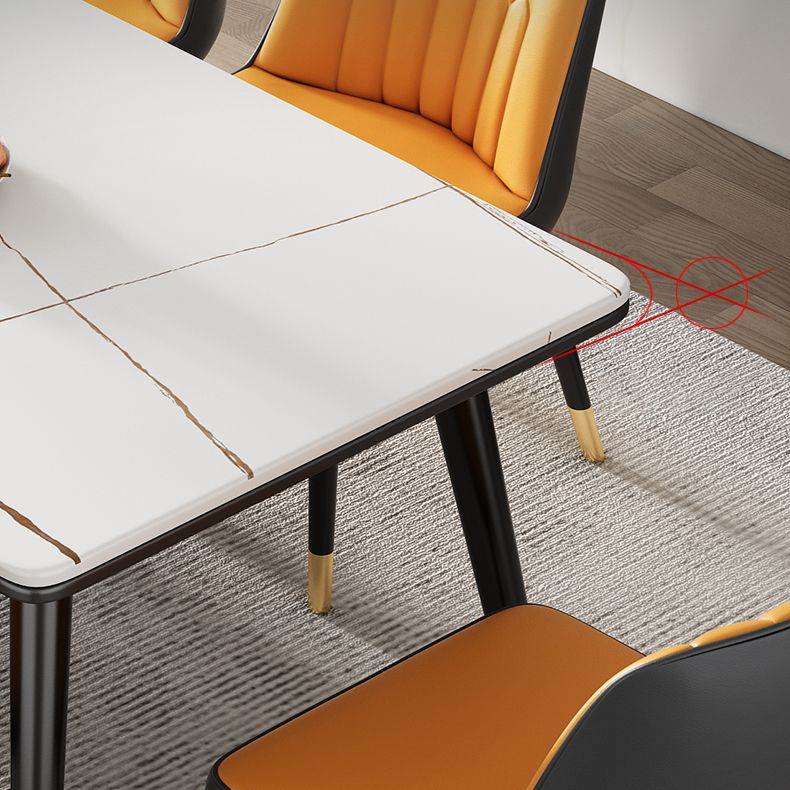 Sintered Stone Dining Table Luxury Style 4 Legs Base Rectangle Table for Home Clearhalo ' dining_table' 'Dining Tables & Seating' 'Dining Tables' 'furn' 'furn_dining_table' 'Furniture' 'furniture_dining_table' 'Kitchen & Dining Furniture' 'kitchen&dining_furn' 'kitchen' 'kitchen_dining_table' 1200x1200_03df6503-c0db-4295-99b2-571d87b06948