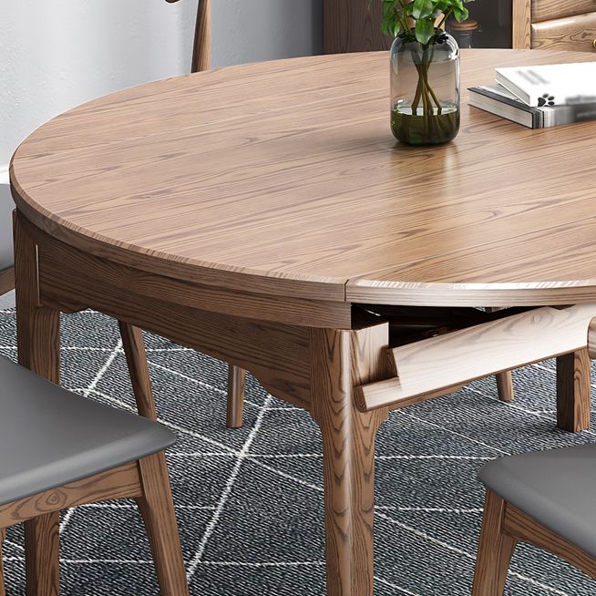 Modern Brown Dining Table Round Solid Wood Dining Table with 4 Legs for Home Clearhalo ' dining_table' 'Dining Tables & Seating' 'Dining Tables' 'furn' 'furn_dining_table' 'Furniture' 'furniture_dining_table' 'Kitchen & Dining Furniture' 'kitchen&dining_furn' 'kitchen' 'kitchen_dining_table' 1200x1200_03e14bc9-b1f5-4f61-a757-c44a3551ef43