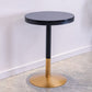 Industrial Style Black Iron Bar Table Wood Round Top Bistro Table with Pedestal Clearhalo 'Bar Furniture' 'Bar Tables' 'bar_tables' 'furn' 'furn_bar_tables' 'Furniture' 'furniture_bar_tables' 'Kitchen & Dining Furniture' 1200x1200_03e160e8-8071-41d9-a6fa-f86021de199d