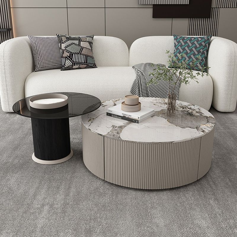 Scandinavian Wool Seating Tuxedo Arm Living Room Sofa in White