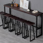 Brown Modern Style Bar Table Solid Wood and Iron Balcony Casual Bar Table Clearhalo 'Bar Furniture' 'Bar Tables' 'bar_tables' 'furn' 'furn_bar_tables' 'Furniture' 'furniture_bar_tables' 'Kitchen & Dining Furniture' 1200x1200_03e26825-d366-4e61-b9a4-95486d46c8f8