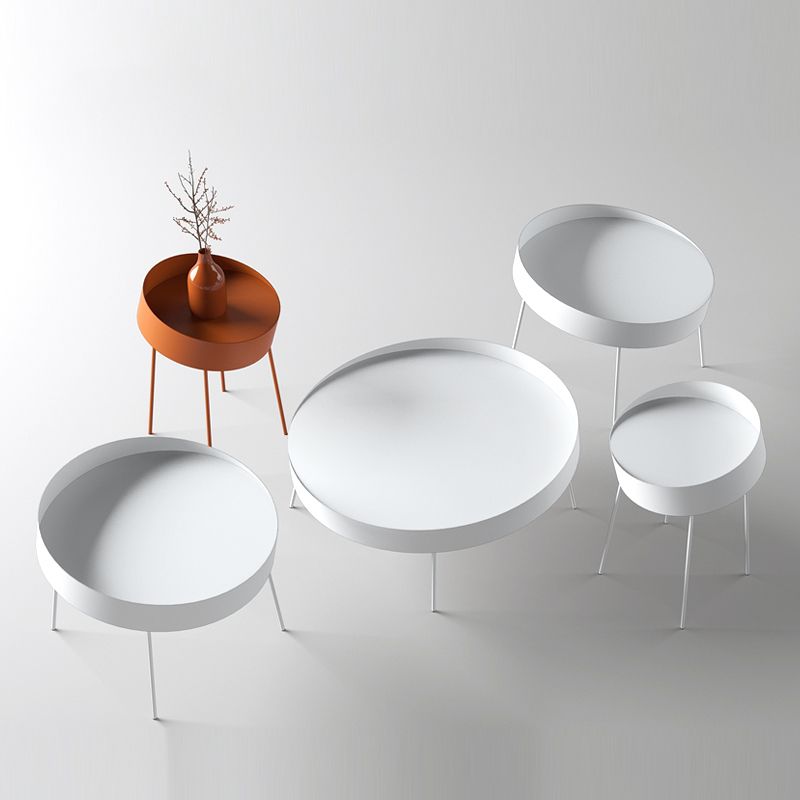 Mid-century Modern 4 Legs Cocktail Table Metal Round Coffee Table Clearhalo 'Coffee & Accent Tables' 'End & Side Tables' 'end_side_table' 'end_side_tables' 'furn' 'furn_end_side_tables' 'Furniture' 'furniture_end_side_table' 'Living Room Furniture' 1200x1200_03e34d8e-cf9a-449c-8999-e52449dabafa