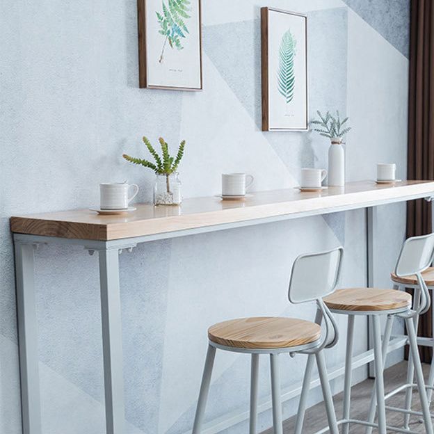 Rectangle Bar Table Contemporary Wood Bar Table with Trestle Base Clearhalo 'Bar Furniture' 'Bar Tables' 'bar_tables' 'furn' 'furn_bar_tables' 'Furniture' 'furniture_bar_tables' 'Kitchen & Dining Furniture' 1200x1200_03e42381-20a4-4936-9a9b-2c9de8d69cf4