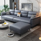Dark Gray Faux Leather Sofa Stain-Resistant Pillow Top Arm Sectional Clearhalo 'furn' 'furn_sectionals' 'Furniture' 'furniture_sectionals' 'Living Room Furniture' 'Sectionals' 1200x1200_03e4dbe4-ae07-4319-b517-2481667e2dfc