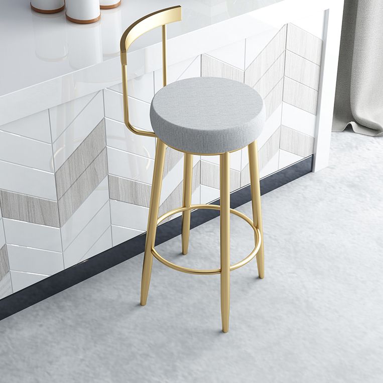 Taburete de bar estilo Glam, tapizado, para salón, con patas de metal