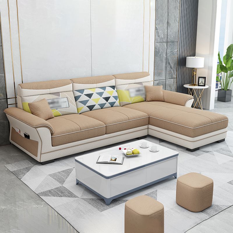 82.68"L √ó 57.09"W √ó33.46"H Pillow Top Arm Sectional Slipcovered Sofa with Storage Clearhalo 'furn' 'furn_sectionals' 'Furniture' 'furniture_sectionals' 'Living Room Furniture' 'Sectionals' 1200x1200_03e6a359-7183-4849-8271-9a4604c5840b