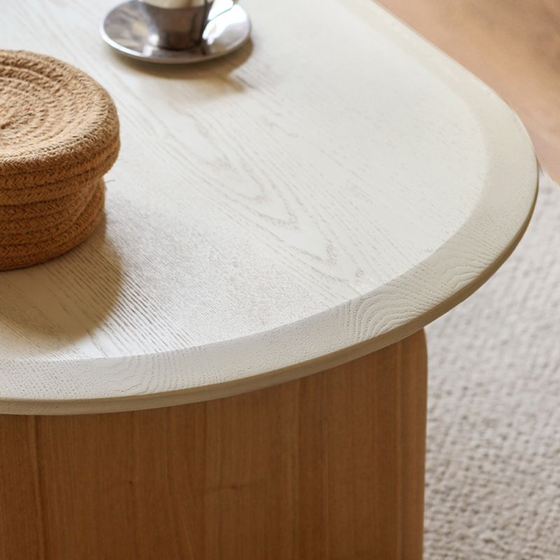 Scandinavian Pine Wood Coffee Table with Sled Base Oval Coffee Table Clearhalo 'Coffee & Accent Tables' 'Coffee Tables' 'coffee_tables' 'furn' 'furn_coffee_tables' 'Furniture' 'Living Room Furniture' 1200x1200_03e8196b-55a4-41f8-908d-3782c3c24b57