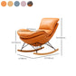 Moderne rocker gestoffeerde knop-knoop met donkere benen wingback rocker stoel