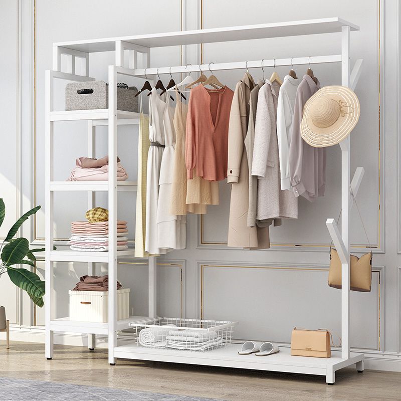 Modern Hall Stand with Hooks Storage Shelves Wood Coat Rack with Shoe Storage Bench Clearhalo 'Entry & Mudroom Furniture' 'furn' 'furn_hall_tree_coat_racks' 'Furniture' 'Hall Trees & Coat Racks' 'hall_tree_coat_racks' 1200x1200_03ea11db-f31f-4df6-b88f-edb5533c8c0d