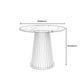 Mesa de centro moderna de pizarra maciza, mesa de cóctel redonda de hierro en blanco/negro