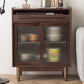 36.22"Tall 1- Drawer Wooden Cabinet , Glass Paned Rectangle Accent Cabinet