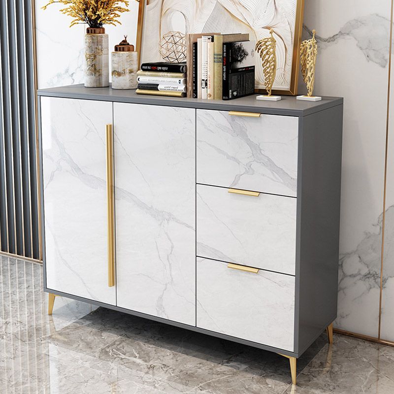 Glam Style Sideboard Engineered Wood Side Board for Living Room Clearhalo 'buffet_sideboard' 'Buffets & Sideboards' 'furn' 'furn_buffet_sideboard' 'Furniture' 'Kitchen & Dining Furniture' 1200x1200_03ec621c-0f23-439f-86f8-0ba65e5d167e