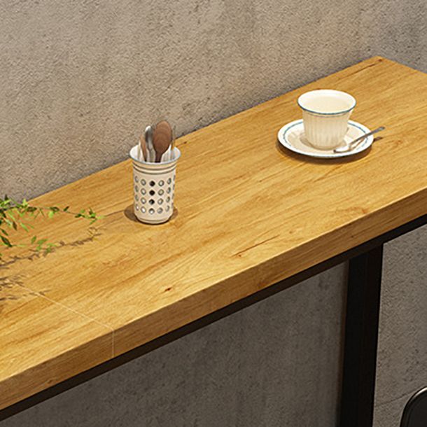 Pine Wood Bar Dining Table Industrial Bar Dining Table with Trestle Base in Black Clearhalo 'Bar Furniture' 'Bar Tables' 'bar_tables' 'furn' 'furn_bar_tables' 'Furniture' 'furniture_bar_tables' 'Kitchen & Dining Furniture' 1200x1200_03ec70aa-c8f3-4a0b-a8a4-ca9cdb1e37c3