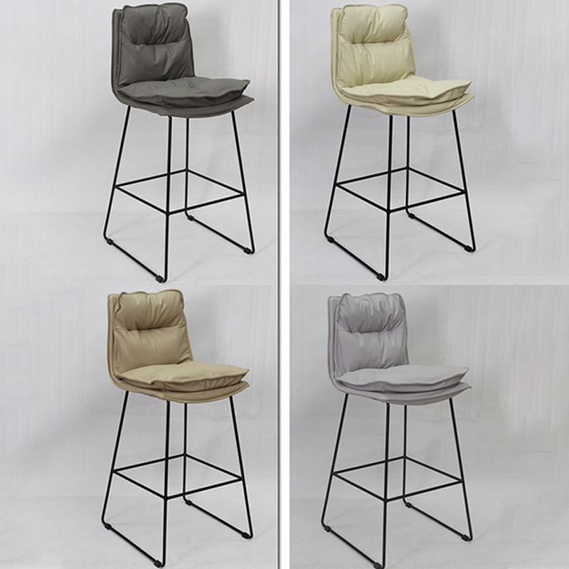 Metal Contemporary Kitchen Dining Room Armless Stool Low Back Bar Stool Clearhalo 'Bar Furniture' 'Bar Stools' 'bar_stools' 'Furniture' 'furniture_bar_stools' 'Kitchen & Dining Furniture' 1200x1200_03ec7437-234f-4626-8cb5-b874e5a41a48