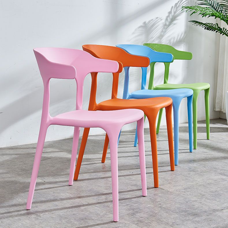 Contemporary Style Stackable Chairs Dining Armless Chairs with Plastic Legs for Kitchen Clearhalo 'Dining Chairs' 'Dining Tables & Seating' 'dining_chair' 'furn' 'furn_dining_chair' 'Furniture' 'furniture_dining_chair' 'Kitchen & Dining Furniture' 1200x1200_03ecfa89-d39e-4dc6-affd-be7e1bef9f5c