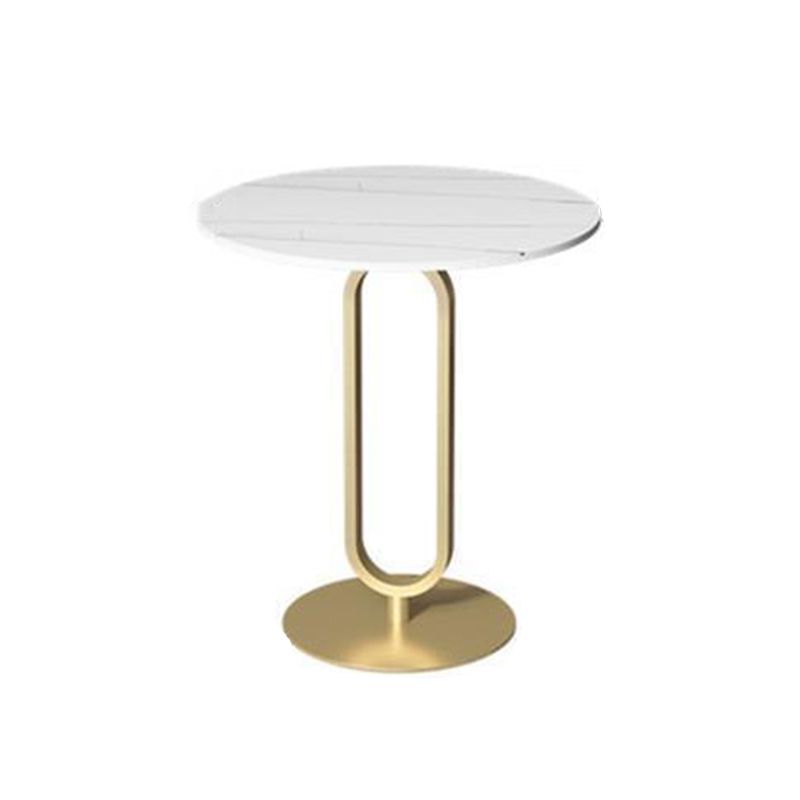 Tavolino rotondo bianco/nero in metallo in metallo in stile moderno