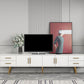 Soporte multimedia para TV de madera de ingeniería escandinava Consola multimedia con acabado mate y cajones