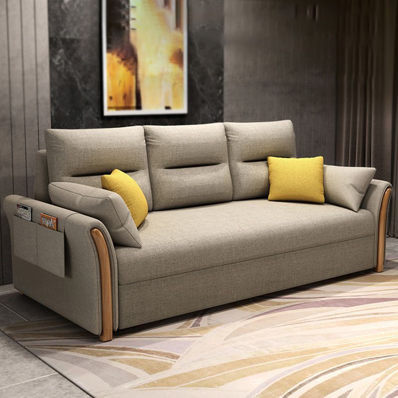 Da 30,7 "divano dormiente in tessuto futon e materasso largo in grigio