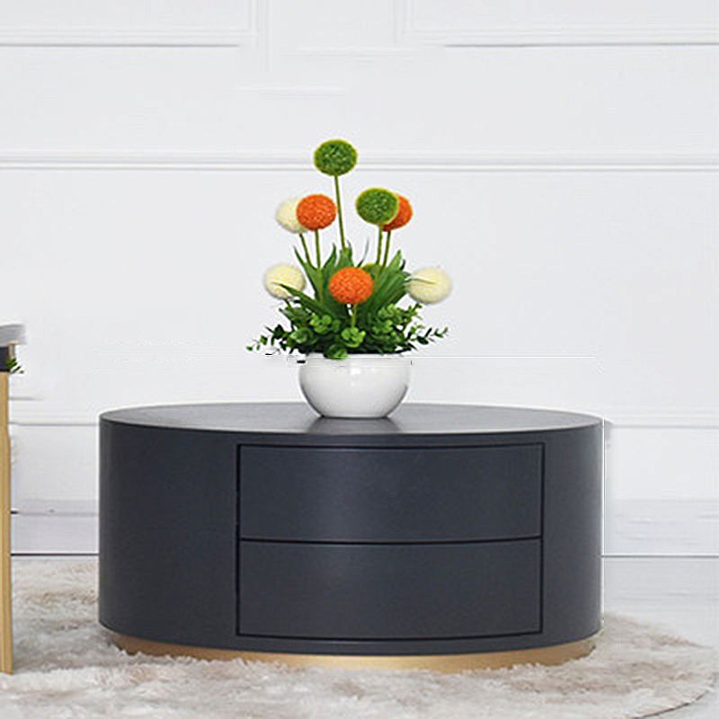 Modern Wood Coffee Table with Drawers Cocktail Table Round in Black Clearhalo 'Coffee & Accent Tables' 'Coffee Tables' 'coffee_tables' 'furn' 'furn_coffee_tables' 'Furniture' 'Living Room Furniture' 1200x1200_03ef5d2f-fa39-46ba-94f7-5f255729752f