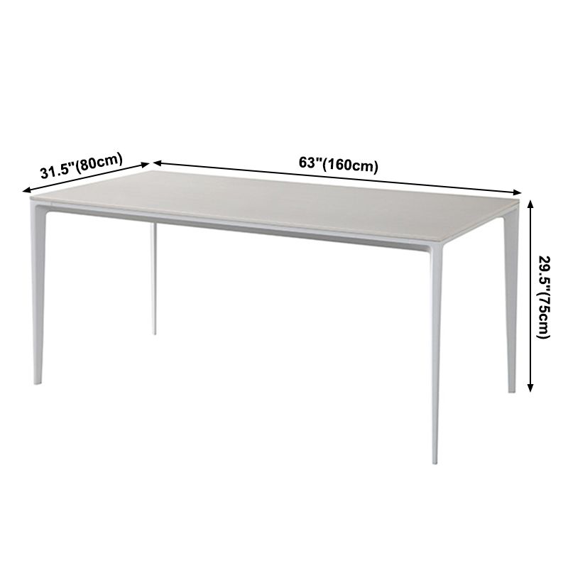 Simple White Kitchen Dining Table Sintered Stone Standard Dining Table with 4 Legs Base Clearhalo ' dining_table' 'Dining Tables & Seating' 'Dining Tables' 'Furniture' 'furniture_dining_table' 'Kitchen & Dining Furniture' 'kitchen&dining_furn' 'kitchen' 'kitchen_dining_table' 1200x1200_03ef7426-301c-4ddb-8b6a-db52fbb48656