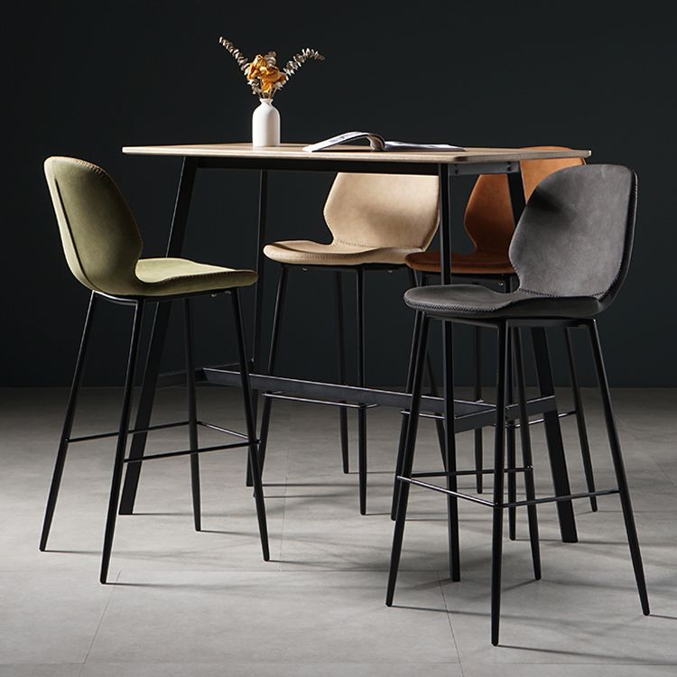 Scandinavian Footrest Matte Finish Barstool Restaurant Leather Stool Clearhalo 'Bar Furniture' 'Bar Stools' 'bar_stools' 'furn' 'furn_bar_stools' 'Furniture' 'furniture_bar_stools' 'Kitchen & Dining Furniture' 1200x1200_03f18192-d21f-4827-8de3-90f5628bb5c8