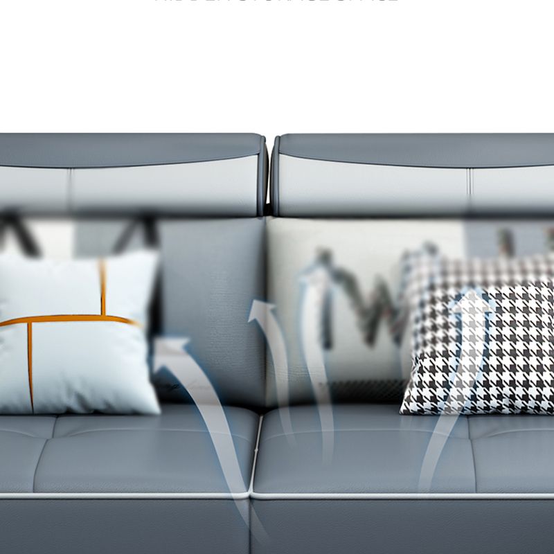 Modern Faux Leather/Linen Blend Sofa and Chaise 4-seat L-Shape Sectionals with Storage Clearhalo 'furn' 'furn_sectionals' 'Furniture' 'furniture_sectionals' 'kitchen' 'kitchen_sectionals' 'Living Room Furniture' 'Sectionals' 1200x1200_03f1c4c1-7c93-42b3-843b-383b339d2e00