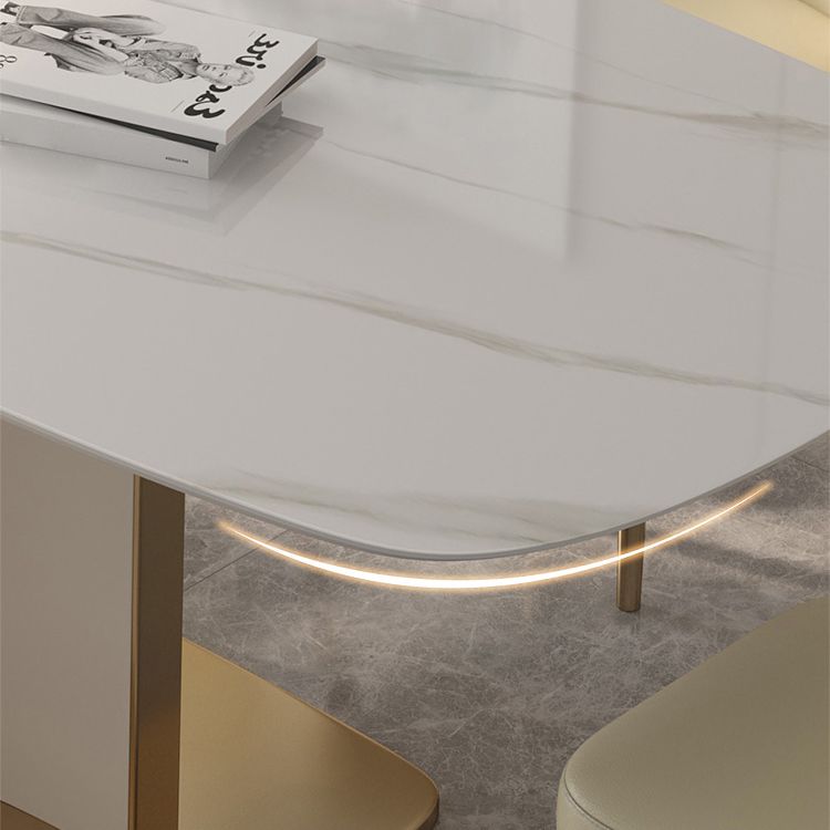 Contemporary Sintered Stone Top Standard Dining Set White Rectangle Shape Dining Set for Kitchen Clearhalo 'Dining Room Sets' 'Dining Tables & Seating' 'dining_room_set' 'furn' 'furn_dining_room_set' 'Furniture' 'furniture_dining_room_set' 'Kitchen & Dining Furniture' 'kitchen&dining_furn' 'kitchen' 1200x1200_03f3cf7d-5ed3-4cd5-b3aa-be3bf2335193