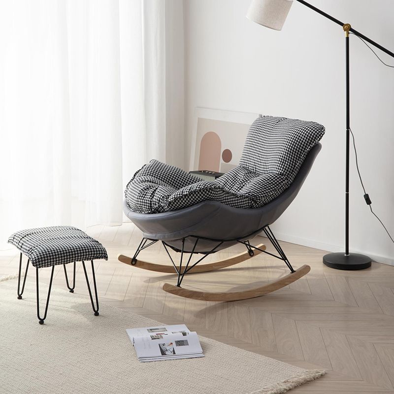 Silla tapizada de planeador moderno silla acento de botón con botones con piernas oscuras