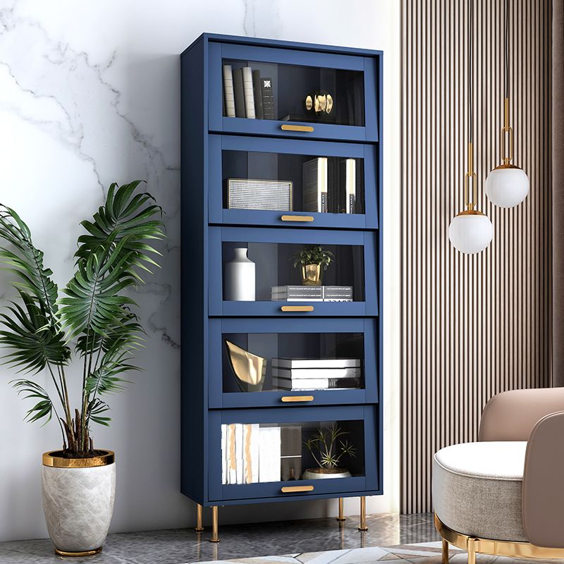 Glam Glam Glass Buffet Stand MDF Buffet Server Cabinet con archiviazione in blu