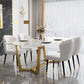 Glam Dinette Table Stone Rectangle Dining Room Table in White Clearhalo 'Dining Tables & Seating' 'Dining Tables' 'dining_table' 'furn' 'furn_dining_table' 'Furniture' 'Kitchen & Dining Furniture' 1200x1200_03fab1a5-1e3f-4a61-8787-76e60446440e