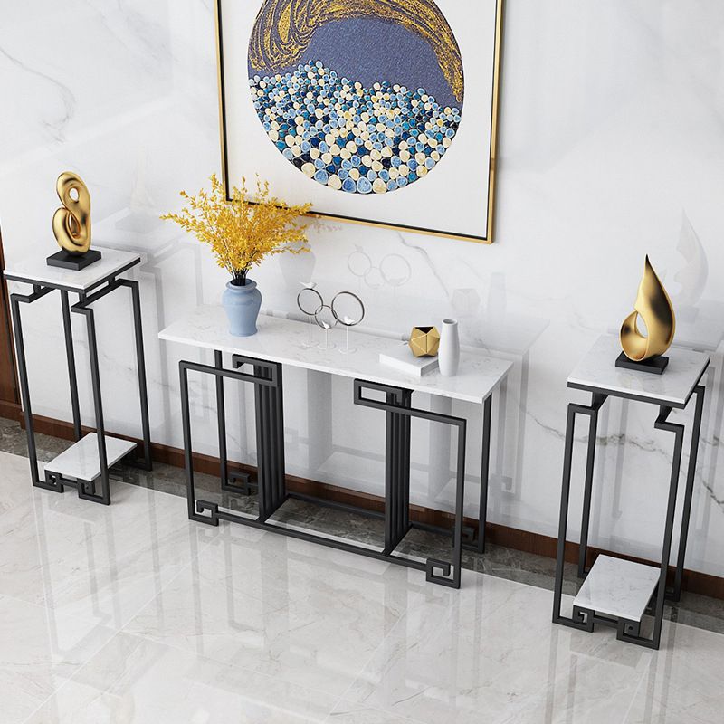 Table de mesa de sofá de la consola de hierro contemporáneo Mesa de mármol de mármol para el salón
