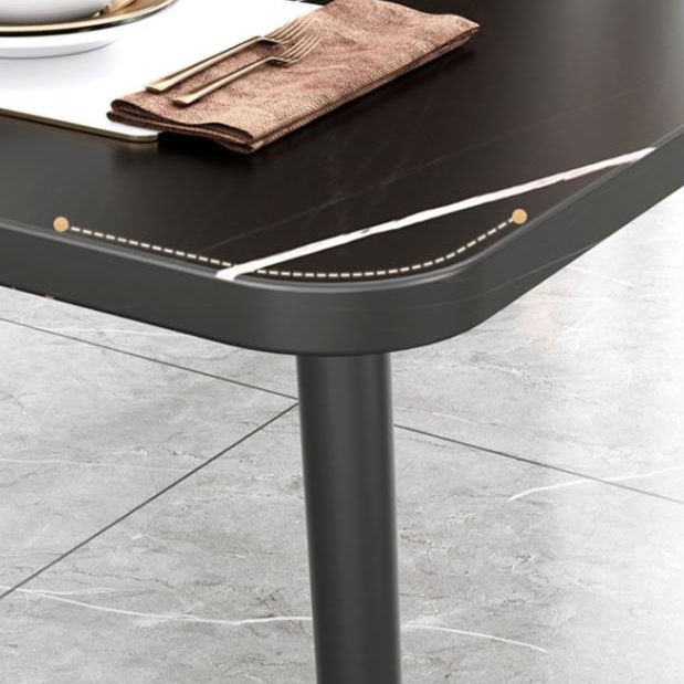 Rectangular Sintered Stone Dining Table Traditional Luxury Dining Furniture with 4 Legs