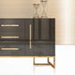 Glam Sideboard Buffet 3 Drawers and 2 Doors Cabinets Matte High Gloss Sideboard Clearhalo 'buffet_sideboard' 'Buffets & Sideboards' 'furn' 'furn_buffet_sideboard' 'Furniture' 'Kitchen & Dining Furniture' 1200x1200_03fcddb9-26cb-41fe-855e-83512ef65750
