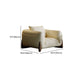 Genuine Leather Loose Back Sofa 31.5" H Beige Tuxedo Arm Sofa