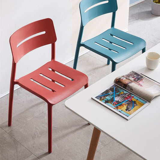 Modern Style Plastic Dining Chairs Open Back Dining Stackable Side Chair for Kitchen Clearhalo ' kitchen&dining_furn' 'Dining Chairs' 'Dining Tables & Seating' 'dining_chair' 'furn' 'furn_dining_chair' 'Furniture' 'furniture_dining_chair' 'Kitchen & Dining Furniture' 'kitchen' 1200x1200_03fdf4a4-93ed-4b9c-9838-e69559730618