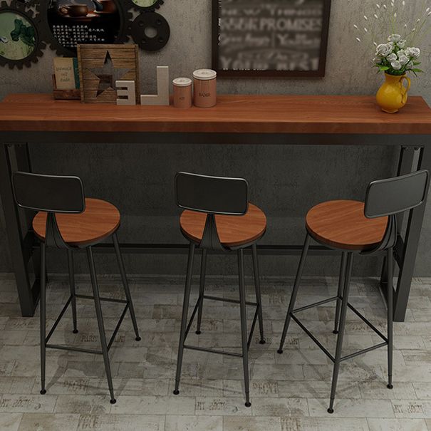 Wood Counter Table with Rectangle Table Top Trestle Table - 41.3" H Clearhalo 'Bar Furniture' 'Bar Tables' 'bar_tables' 'furn' 'furn_bar_tables' 'Furniture' 'furniture_bar_tables' 'Kitchen & Dining Furniture' 1200x1200_03fe4df1-6904-4012-99ff-1d45bce54209