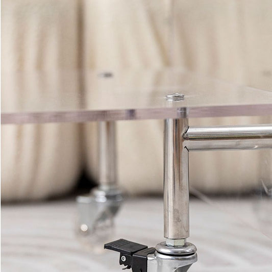 Plastic Rectangular End Table Double Tier Corner Table with Storage Clearhalo 'Coffee & Accent Tables' 'End & Side Tables' 'end_side_tables' 'furn' 'furn_end_side_tables' 'Furniture' 'Living Room Furniture' 1200x1200_03fe691e-bcec-4e6f-9524-f13694660db9