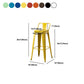 Nordic Armless Backrest Counter Stool Iron Cafe Bar Stool with Seat and Pedal