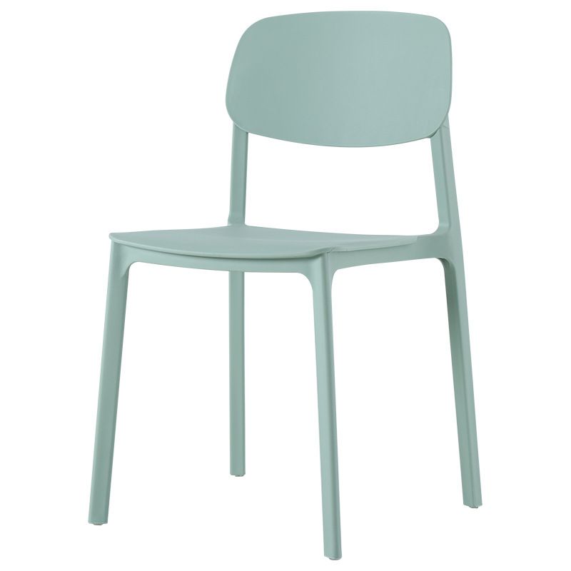 Modern Style Chair Dining Open Back Armless Chair for Kitchen with Plastic Legs