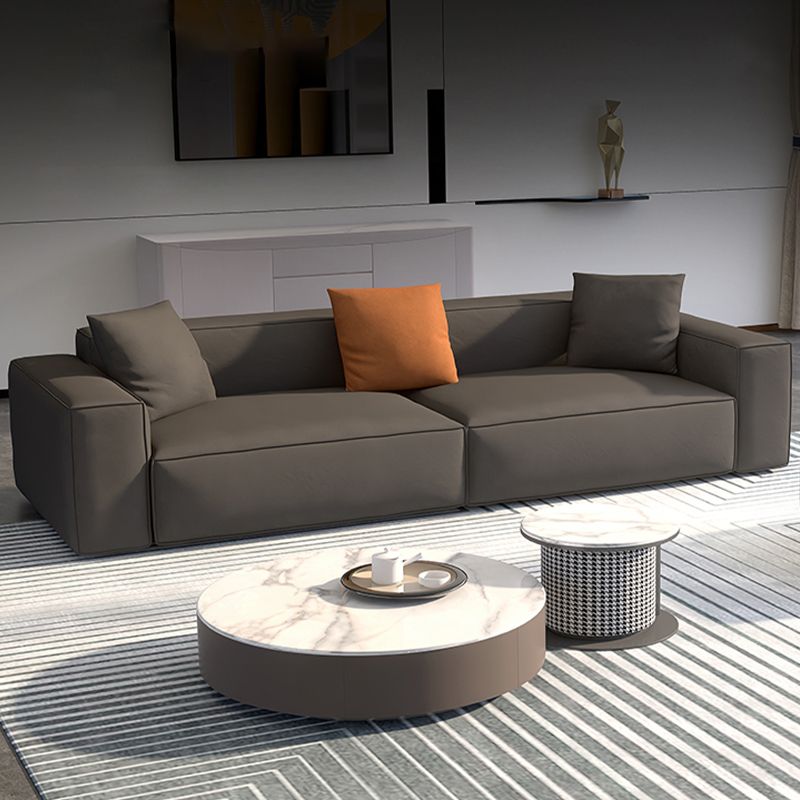 Square Armrest Latex Padded/light Grey Dark Grey/off-white/orange Sofa Clearhalo 'Furniture' 'furniture_sofas' 'kitchen' 'kitchen_sofas' 'Living Room Furniture' 'Sofa' 'sofas' 1200x1200_04022286-7c9e-44e6-8d12-2110bb82a25d