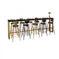 Brown Glam Style Bar Table in Iron and Wood Bar Indoor Bar Counter , Only Table Clearhalo 'Bar Furniture' 'Bar Tables' 'bar_tables' 'furn' 'furn_bar_tables' 'Furniture' 'furniture_bar_tables' 'Kitchen & Dining Furniture' 1200x1200_04022332-ab06-42e2-b52a-db61c1df82b2