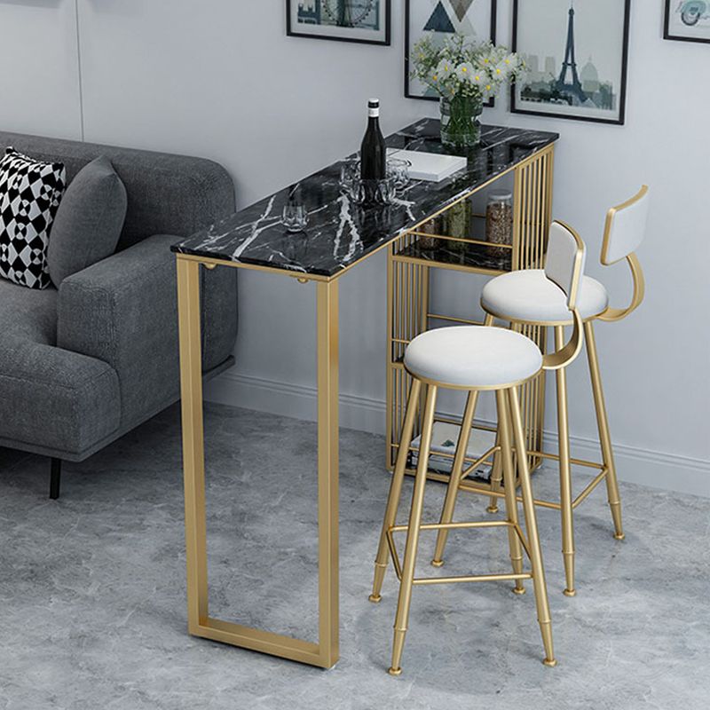 Contemporary Style Velvet Counter Stool Round Low Back Bar Stool with Metal Legs Clearhalo 'Bar Furniture' 'Bar Stools' 'bar_stools' 'furn' 'furn_bar_stools' 'Furniture' 'Kitchen & Dining Furniture' 1200x1200_040271fd-d8fd-4460-bfcb-51be24e6891a